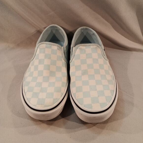 Vans Women’s Checkerboard Slip-On Shoes – Light Blue/White – Size 6 - Picture 2 of 7